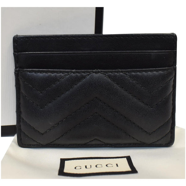 GUCCI GG Marmont Leather Card Case Black 443127