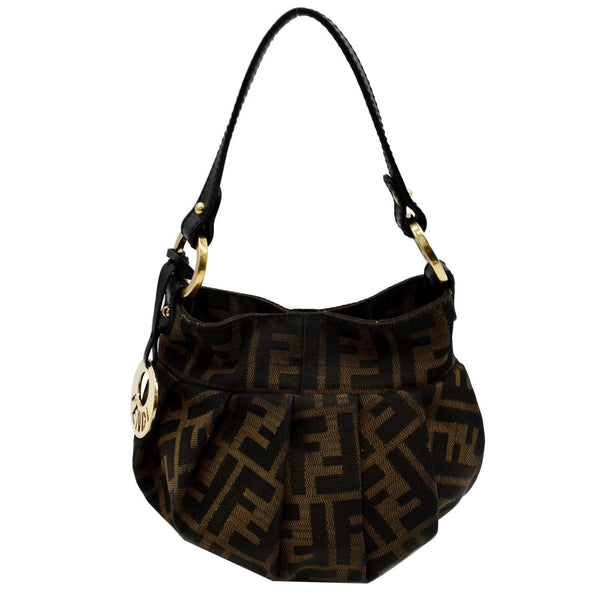 FENDI Mini Chef Zucca Jacquard Hobo Bag Brown
