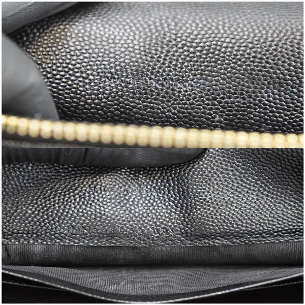 YVES SAINT LAURENT Envelope Monogram Leather Crossbody Chain Wallet Black