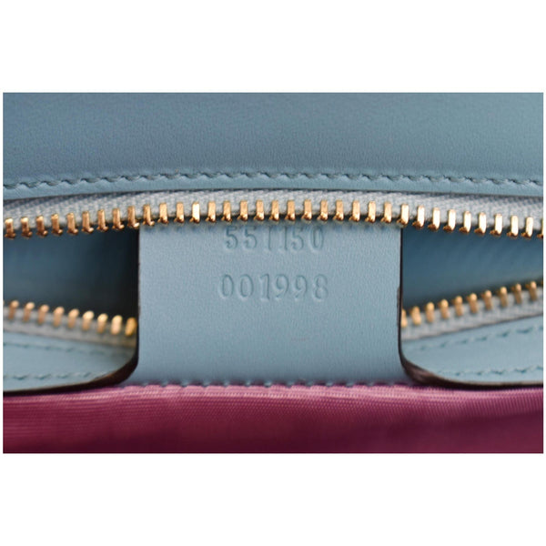 GUCCI Sylvie Medium Flora Fabric Canvas Top Handle Bag Light Blue 551150