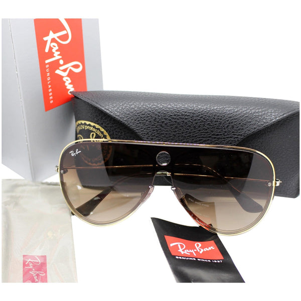 Ray-Ban RB3605N 909613 Sunglasses Gold/Silver Frame Brown Gradient Lens