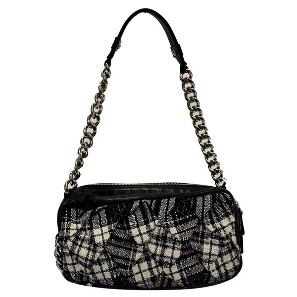 Chanel Twisted Zipper Tweed Leather Shoulder Strap Bag