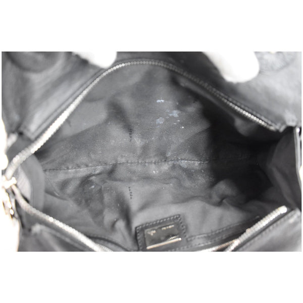 FENDI Devil Trapezio Top Handle Calfskin Tote Shoulder Bag Black