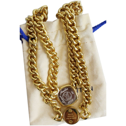 Louis Vuitton LV ID Chain Necklace Gold color