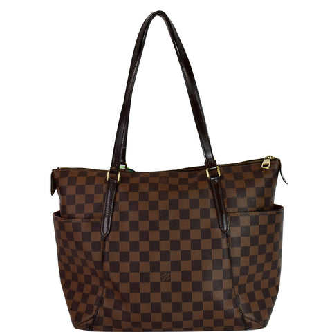 LOUIS VUITTON Totally MM Damier Ebene Shoulder Bag Brown