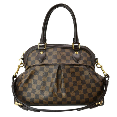 LOUIS VUITTON Trevi PM Damier Ebene Shoulder Bag Brown