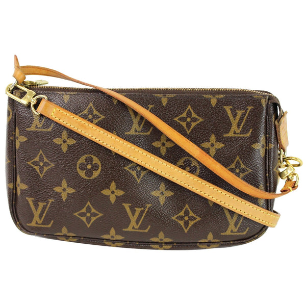 LOUIS VUITTON Mini Pochette Monogram Canvas Accessories Pouch Brown