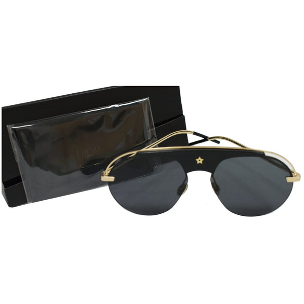 CHRISTIAN DIOR DIOREVOLS-02M2-2K Black Gold Sunglasses Grey Lens