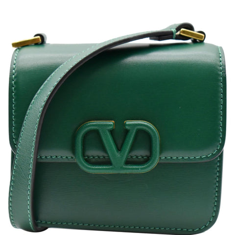 VALENTINO Garavani Vsling Micro Leather Shoulder Bag Green