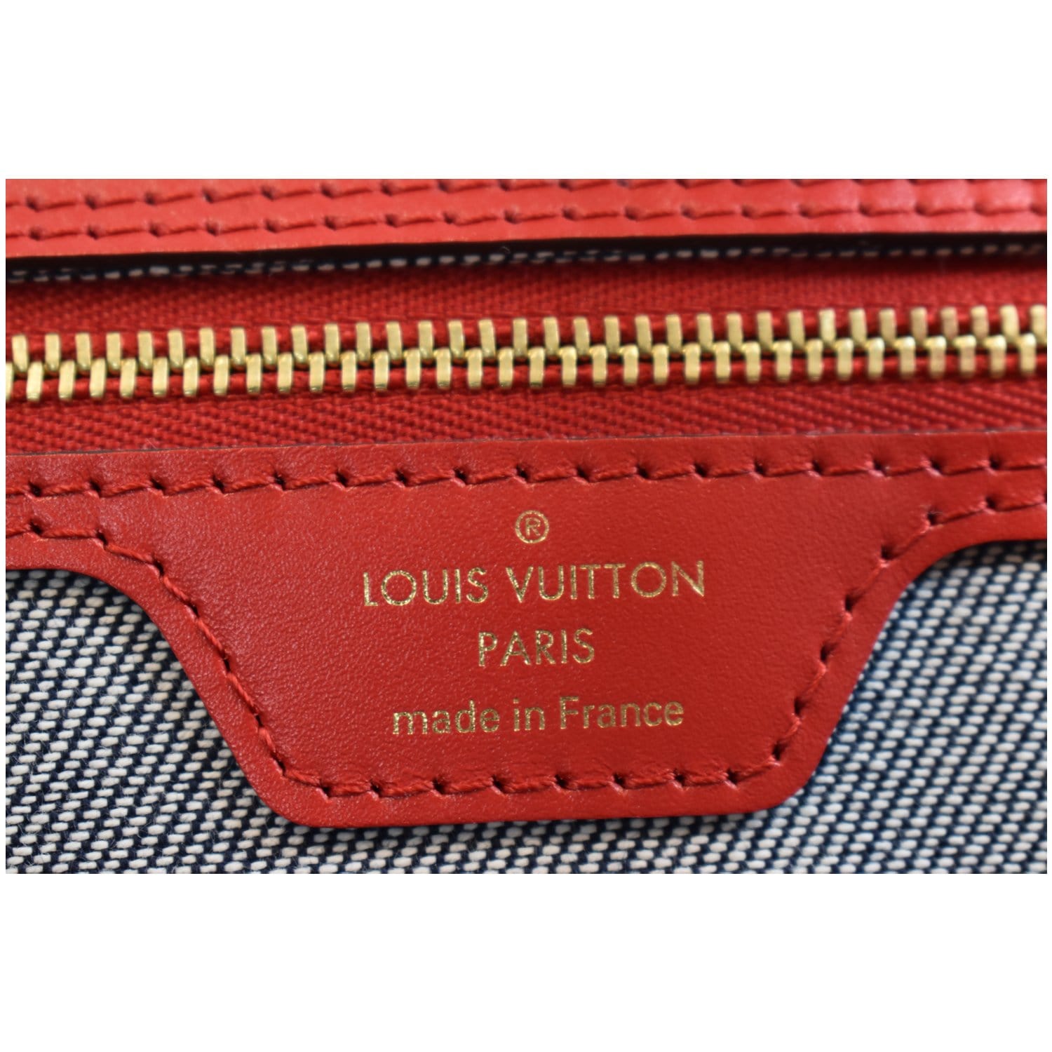 Louis Vuitton Red Monogram Denim City Pouch 100% Authentic