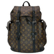 LOUIS VUITTON Christopher Monogram Macassar Canvas Backpack Bag Brown