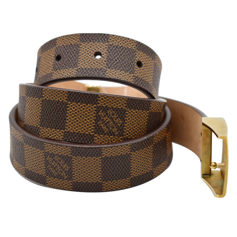 LOUIS VUITTON Ceinture Carre Damier Ebene Belt Brown