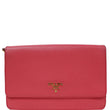 Prada Saffiano Metal Leather Wallet on Chain Crossbody Bag