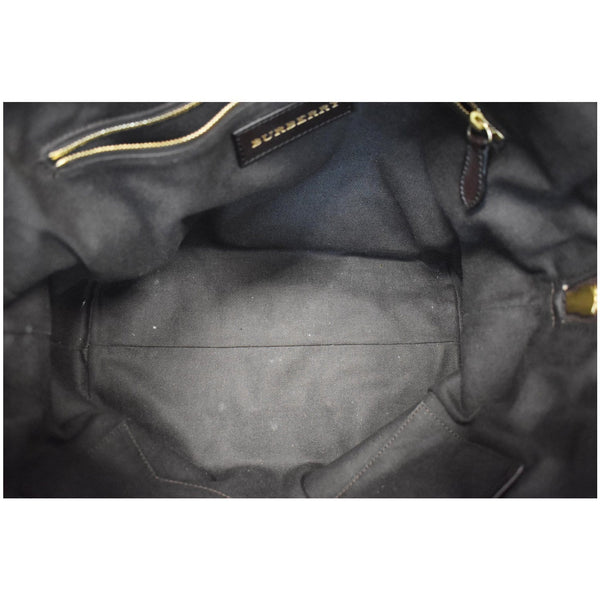 BURBERRY Medium Primrose Haymarket Check Tote Bag Chocolate