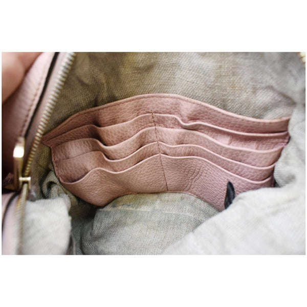 GUCCI Bree GG Canvas Leather Crossbody Bag Pink 449413