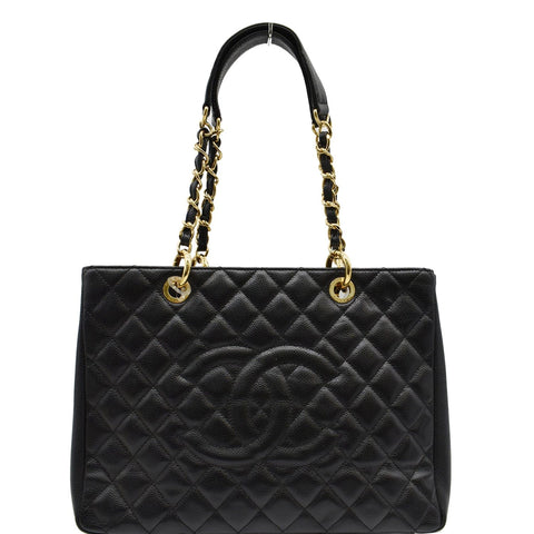 CHANEL Grand Shopping GST Caviar Leather Tote Bag Black