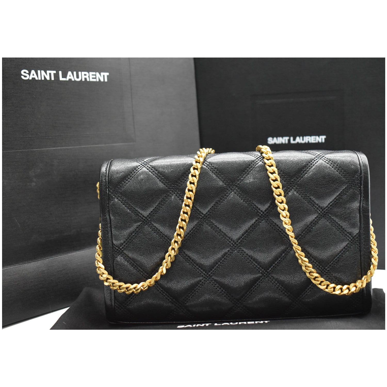 Saint Laurent Monogramme Quilted Leather Pouch