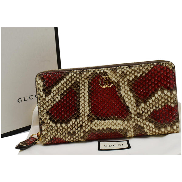 Gucci GG Marmont Python Leather Zip Around Wallet