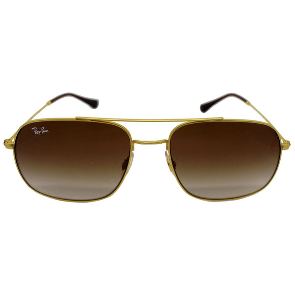 Ray-Ban Gold Rubber Sunglasses Dark Brown Gradient Lens