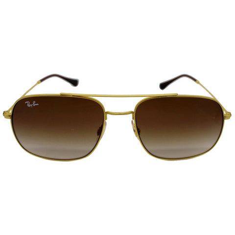 Ray-Ban RB 3595 9013/13 Gold Rubber Sunglasses Dark Brown Gradient Lens