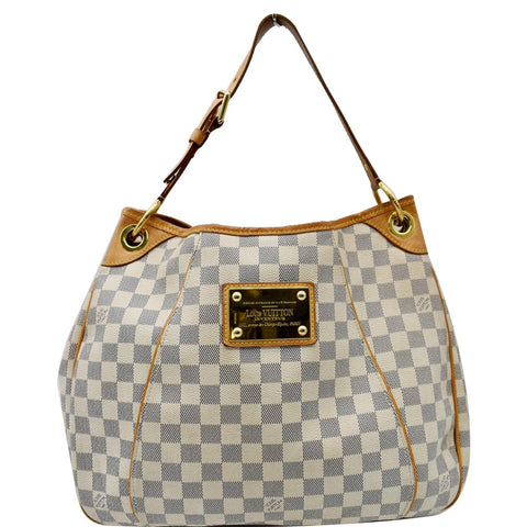 LOUIS VUITTON Galliera PM Damier Azur Shoulder Tote Bag White