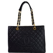 CHANEL Grand Shopping Caviar Leather GST Tote Bag Black