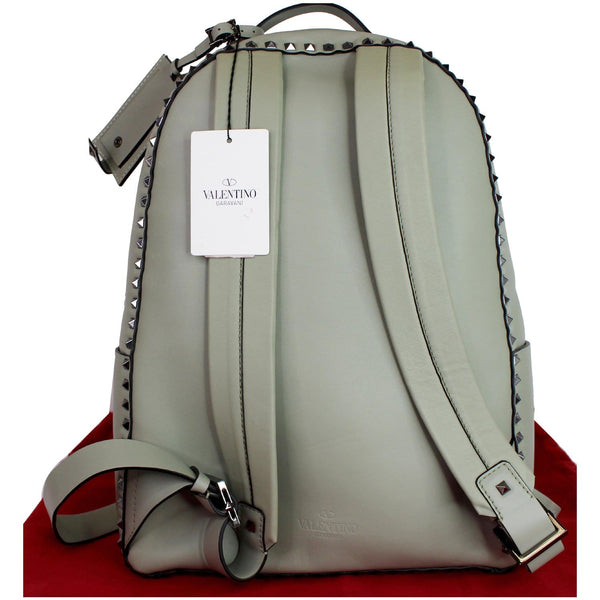 VALENTINO Garavani Rockstud Leather Backpack Light Green