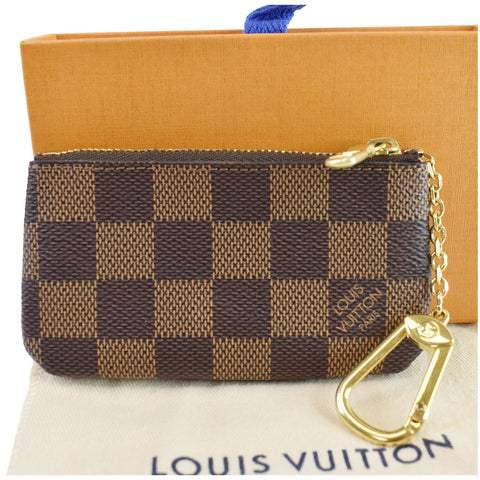 Louis Vuitton Pochette Key Cles Damier Ebene Coin Case - front look