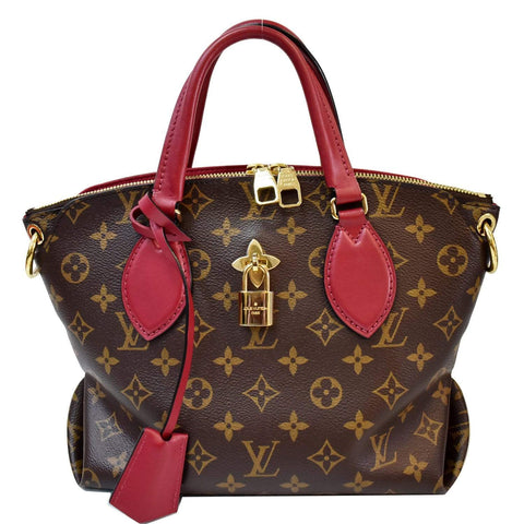 LOUIS VUITTON Flower Zipped PM Monogram Canvas Tote Bag Lie De Vin