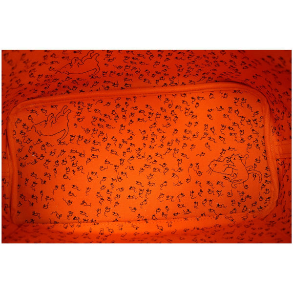 Louis Vuitton Catogram Neverfull MM Canvas Shoulder Bag - orange interior