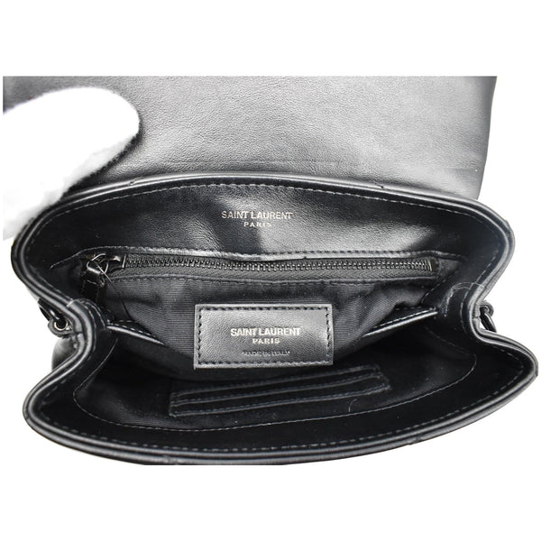 YVES SAINT LAURENT Loulou Toy Matelasse Leather Crossbody Bag Black