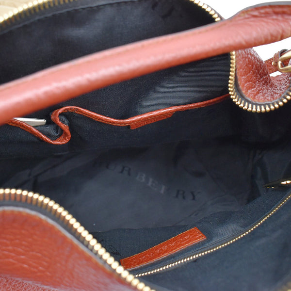 BURBERRY Ledbury Heritage Grained Leather Hobo Shoulder Bag Red