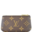 LOUIS VUITTON Pochette Key Cles Monogram Canvas Coin Case Brown