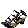 VALENTINO Garavani Caged Rockstud Leather Sandals Black Size 9.5