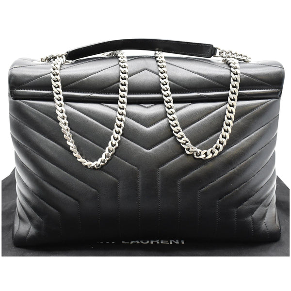 YVES SAINT LAURENT Large Loulou Matelasse Leather Chain Shoulder Bag Black