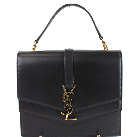YVES SAINT LAURENT Montaigne Double Flap Leather Shoulder Bag Black