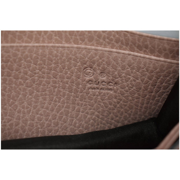 GUCCI Dollar Interlocking G Leather Chain Wallet Soft Pink 510314