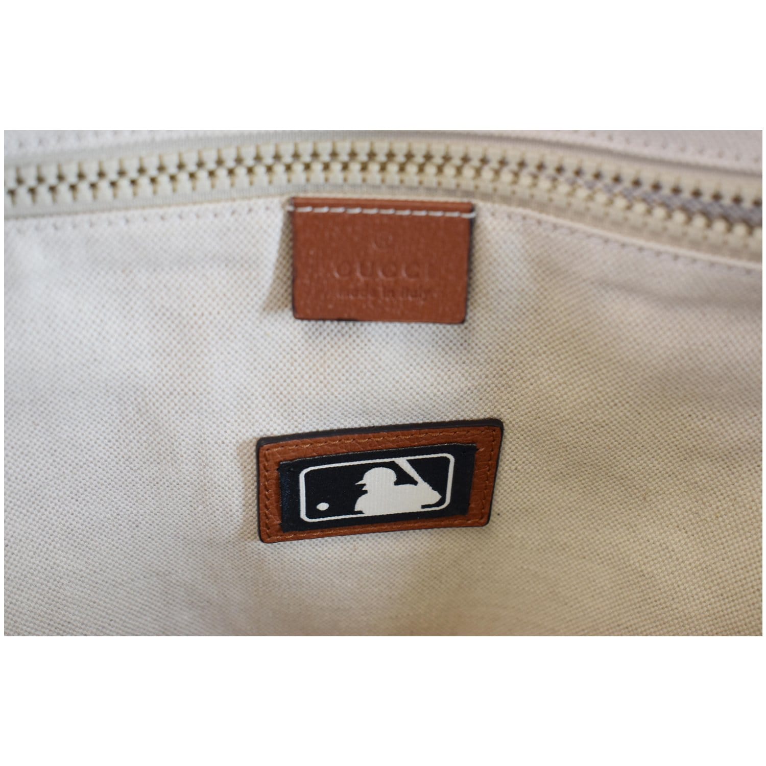 Small gucci Yankees NY bag - new Beige Silk Linen Cloth ref.254821