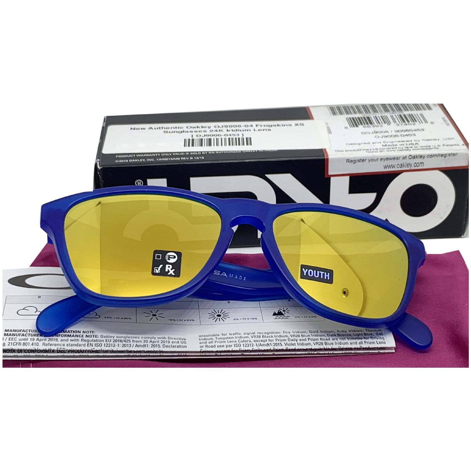 Oakley Frogskins XS Sunglasses 24K Iridium Lens