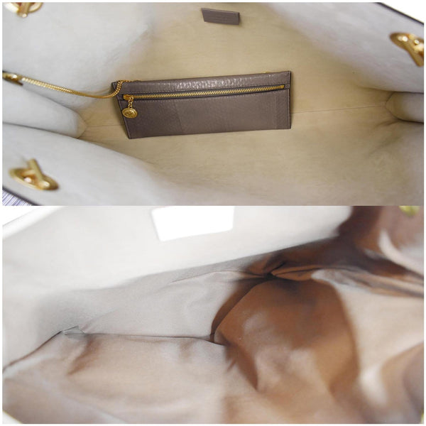Gucci Rajah Large Snakeskin Tote Shoulder Bag interior