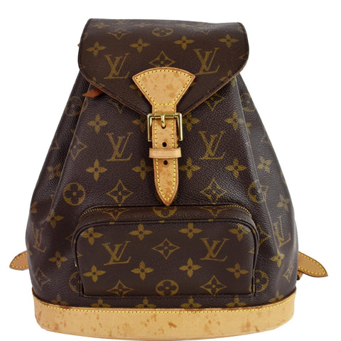 LOUIS VUITTON Montsouris MM Monogram Canvas Backpack Bag Brown