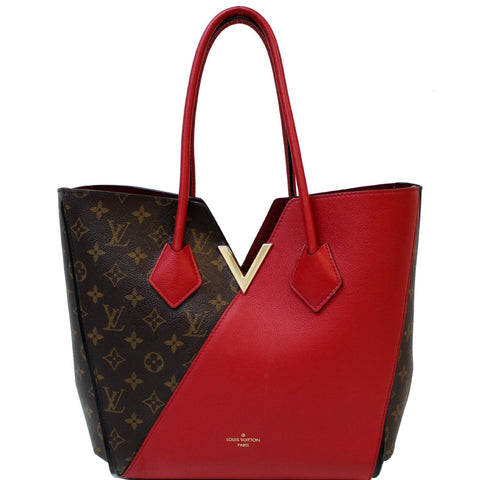 LOUIS VUITTON Kimono Monogram Calfskin Tote Bag Brown/Cerise