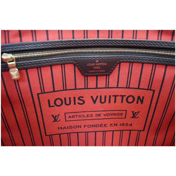 LOUIS VUITTON Neverfull MM Damier Ebene Shoulder Bag Brown