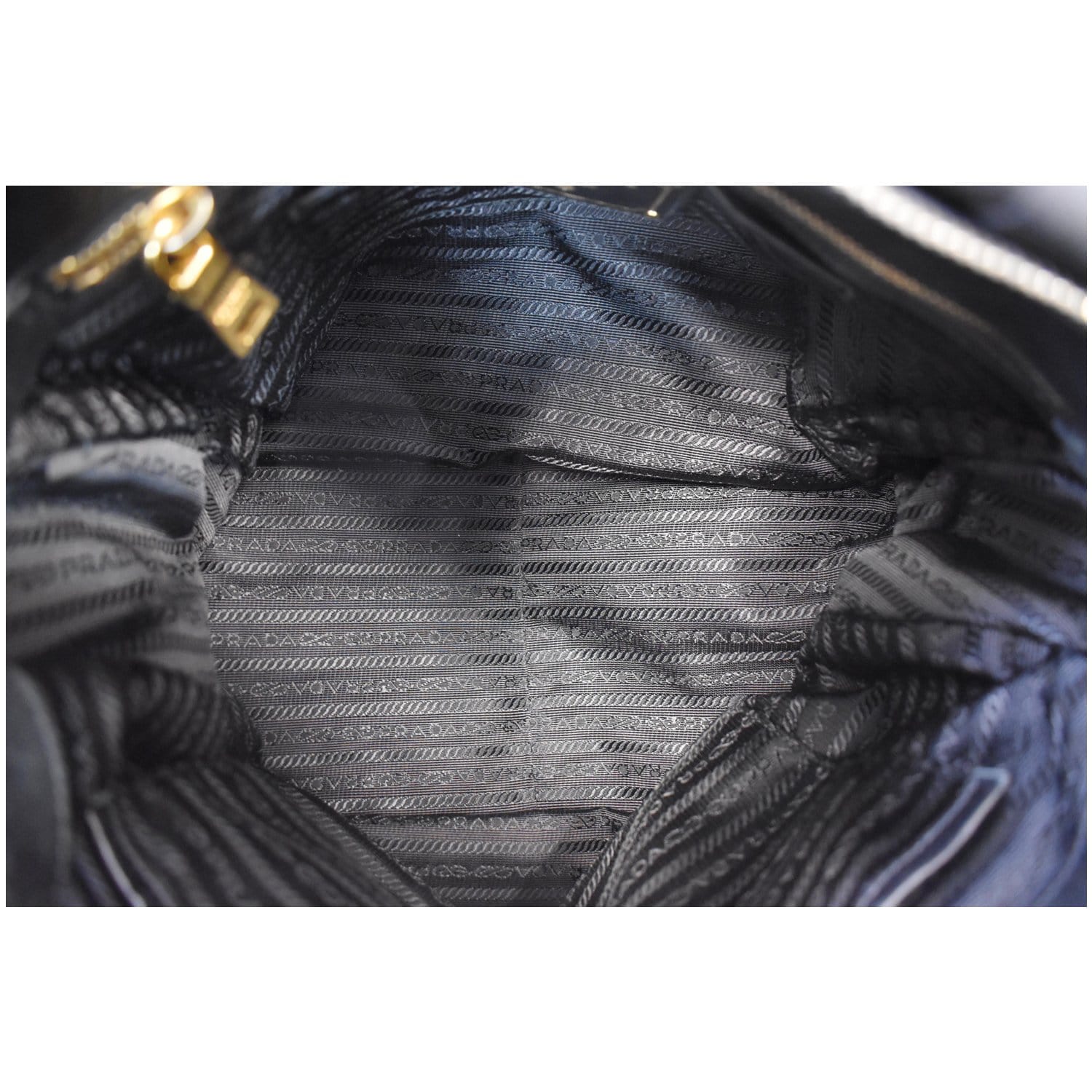 AUTHENTIC Prada Tessuto Gaufre Napa Leather Tote, Nero (Black), Silver  Hardware