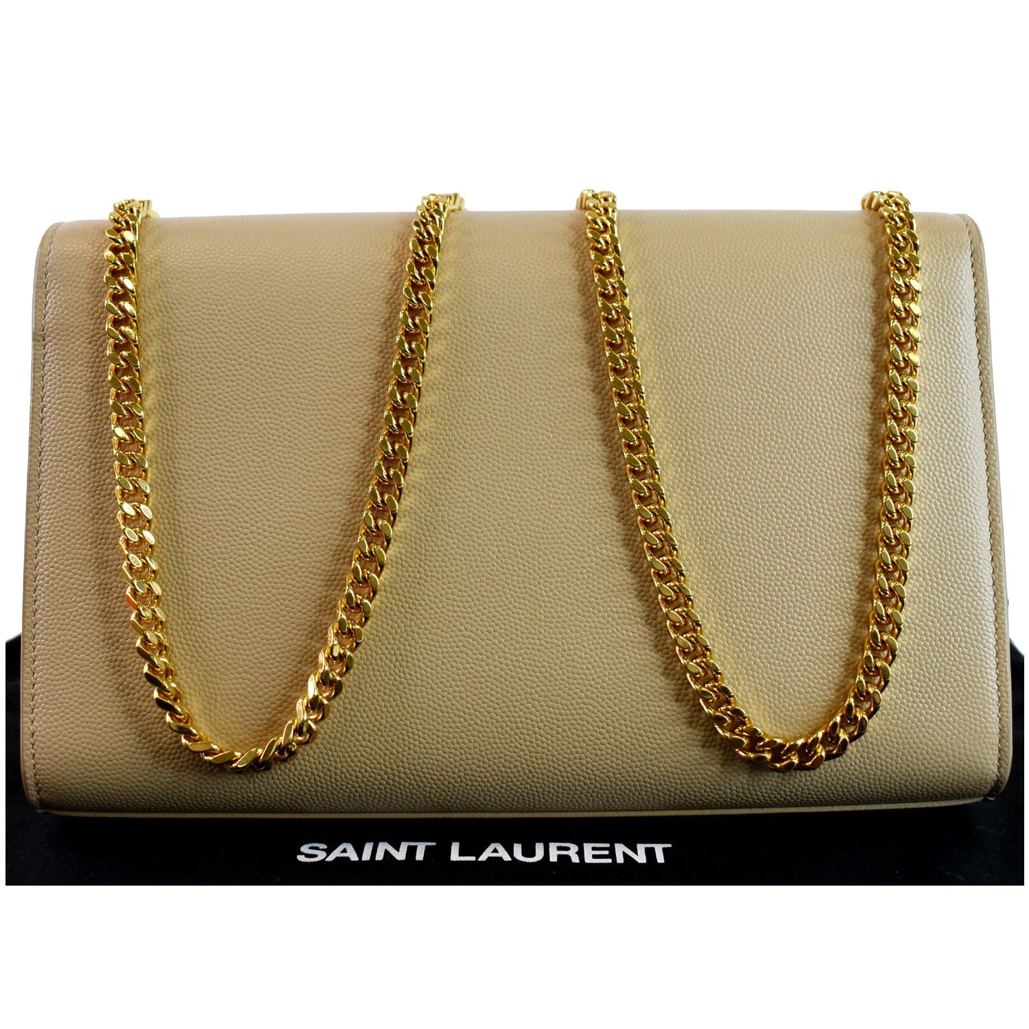 Shop Saint Laurent Kate Small Chain Bag In Grain De Poudre