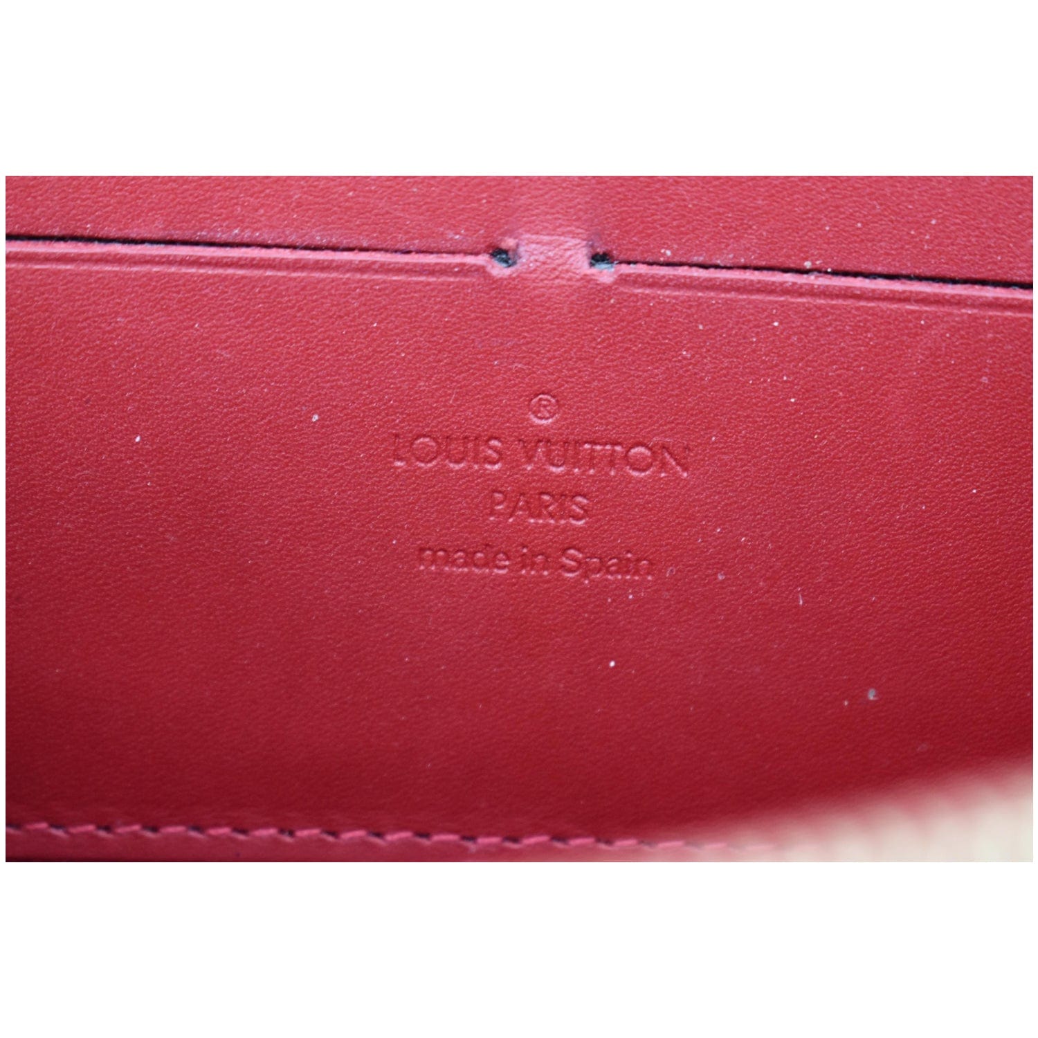 LOUIS VUITTON Monogram Vernis Zippy Wallet Red