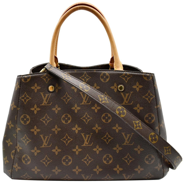 LOUIS VUITTON Montaigne MM Monogram Canvas Shoulder Bag Brown