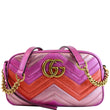 GUCCI Marmont Chevron Small Metallic Leather Crossbody Bag Tri-color 447632