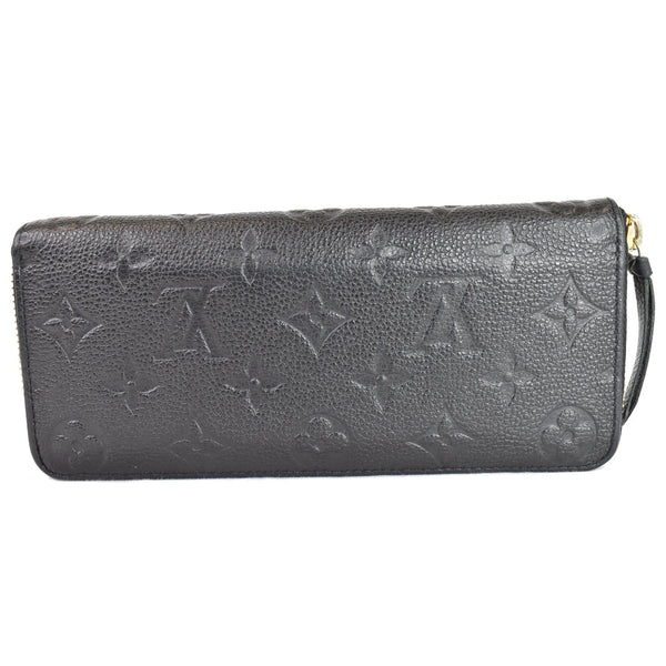 LOUIS VUITTON Clemence Empreinte Leather Wallet Black