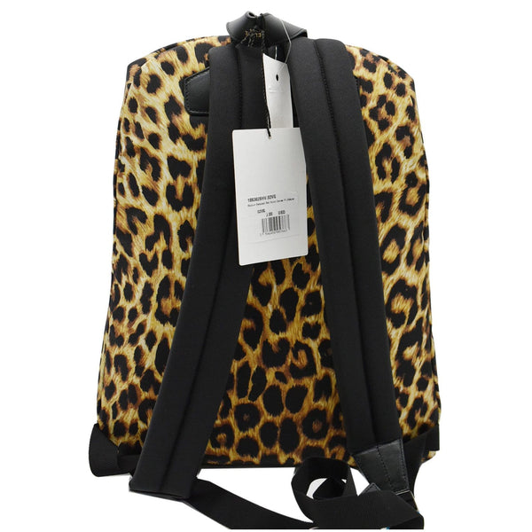 Celine Leopard Medium Print Canvas Backpack Bag - back side